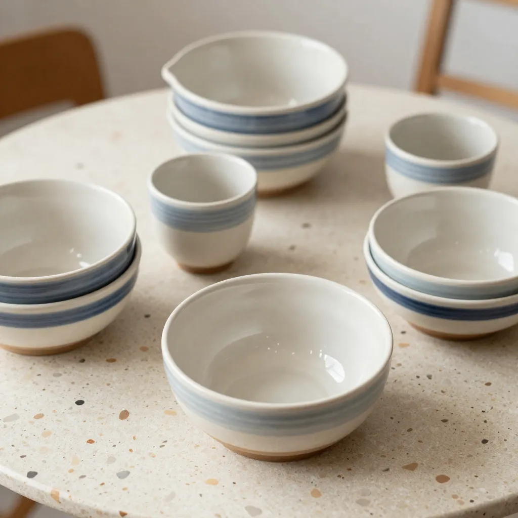 Artisan studio workspace with ceramic tools